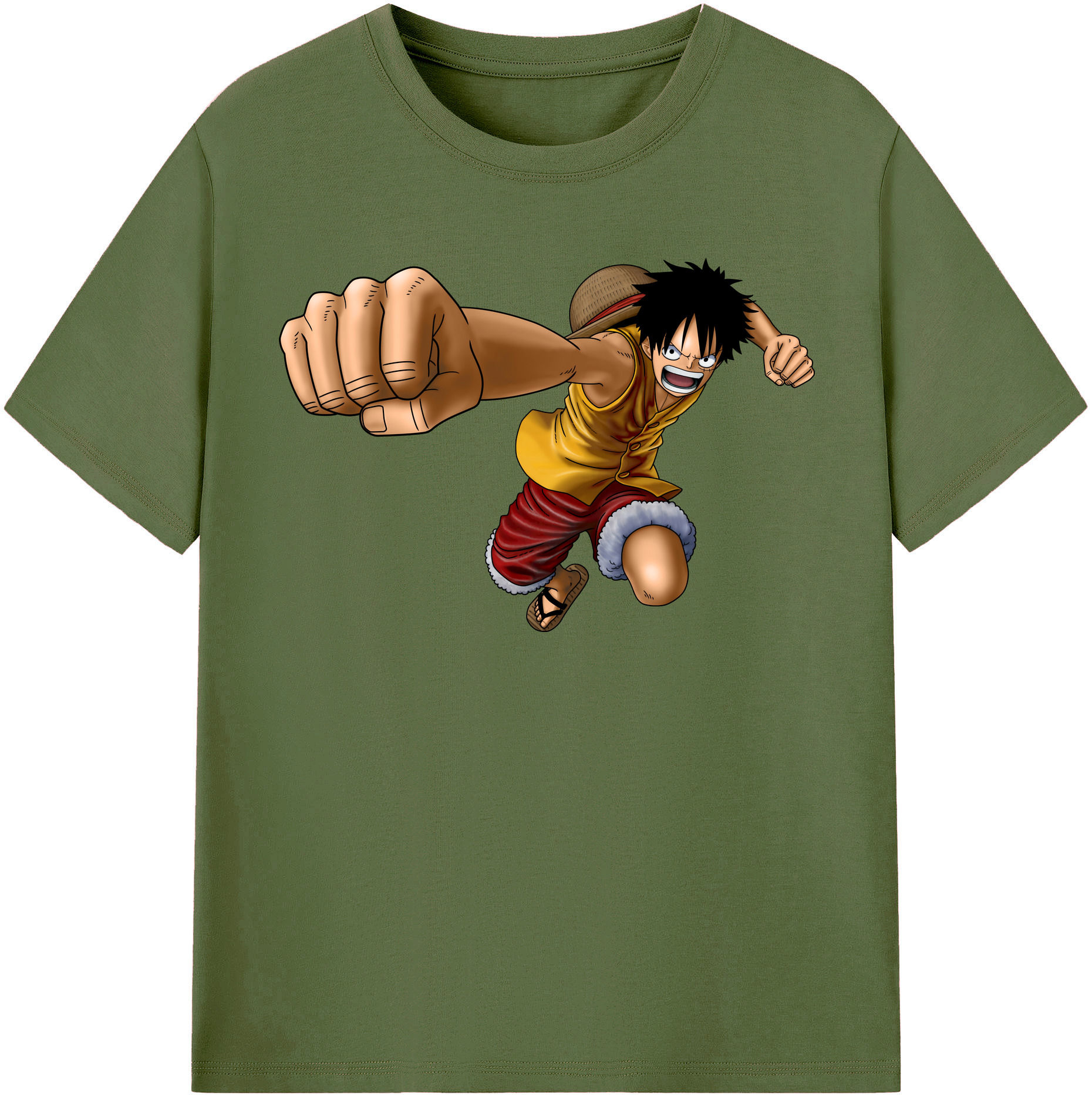 ワンピース モンキー・D・ルフィ ONE PIECE Monkey D. Luffy 綿100％半袖Tシャツ（フロントプリント）